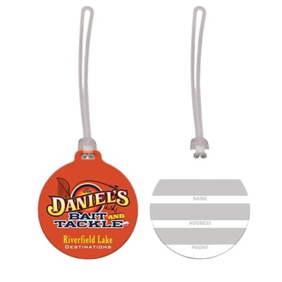 Soft Vinyl Circle w/Tag Luggage Tag - Full Color | Custom USA Made