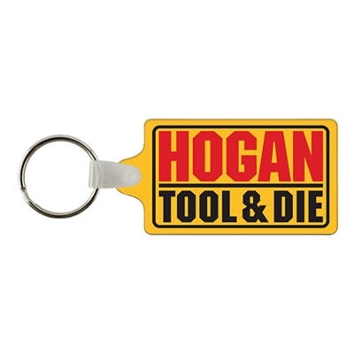 Soft Vinyl Rectangle Key Chains w/Tab 1.5" x 2.91" | Full Color Custom Key Tags | USA Made