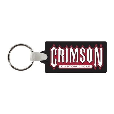 Soft Vinyl Rectangle Key Chains w/Tab 1.12" x 2.58" | Custom Full Color Key Tags | USA Made