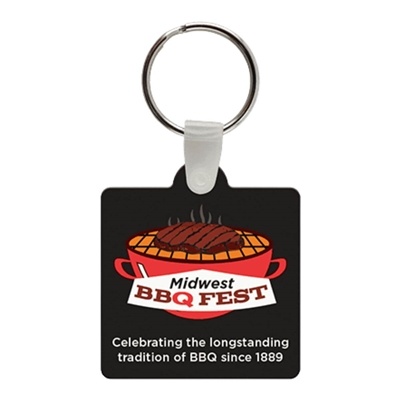 Soft Vinyl Square Key Chains w/Tab 1.83" x 2.04" | Custom Full Color Key Tags | USA Made