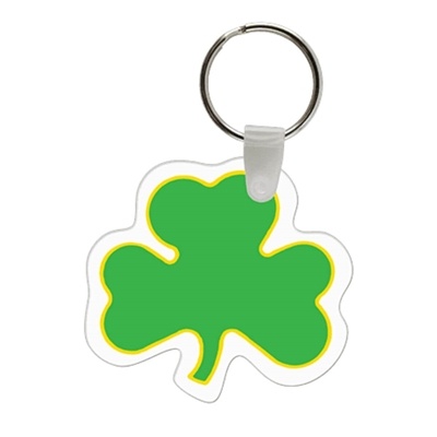 Soft Vinyl Shamrock Key Chains | Custom Full Color Key Tags | USA Made Promotional Gifts