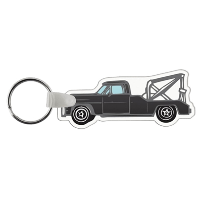 Soft Vinyl Tow Truck Key Chains | Custom Full Color Promotional Key Tags | USA Made