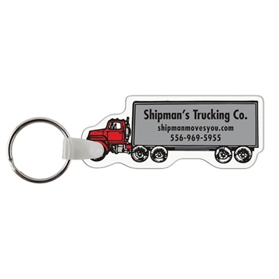 Soft Vinyl Semi Truck Key Chains | Custom Full Color Key Tags | USA Made Promotional Products