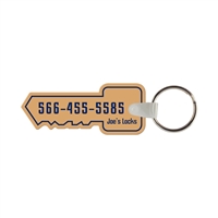 Custom Soft Vinyl Key Shape Key Chains 2.85" x 1.18" â€“ Full Color | USA Made Promotional Tags