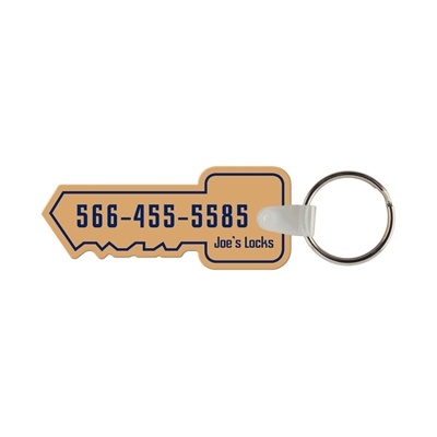 Custom Soft Vinyl Key Shape Key Chains 2.85" x 1.18" â€“ Full Color | USA Made Promotional Tags