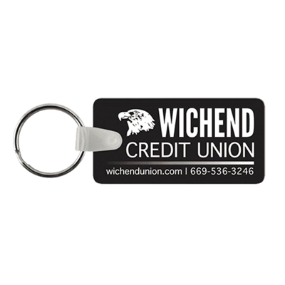 Soft Vinyl Rectangle Key Chains | Full Color Custom Key Tags | USA Made & Union Printed