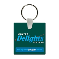 Soft Vinyl Square Key Chains w/Tab 2" x 2" | Custom Full Color Key Tags | USA Made