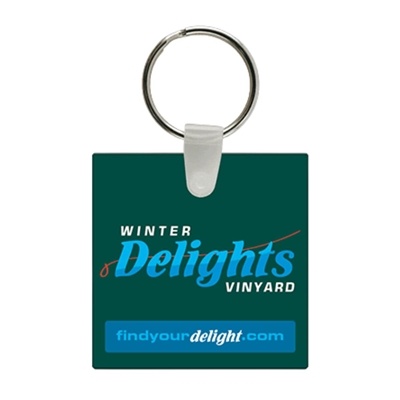 Soft Vinyl Square Key Chains w/Tab 2" x 2" | Custom Full Color Key Tags | USA Made