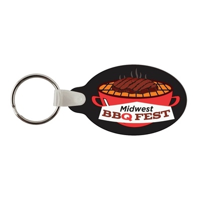 Soft Vinyl Oval Key Chains with Tab | Custom Full Color | USA Made Key Tags