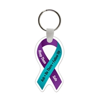 Soft Vinyl Awareness Ribbon Key Chains | Full Color Custom Promotional Key Tags