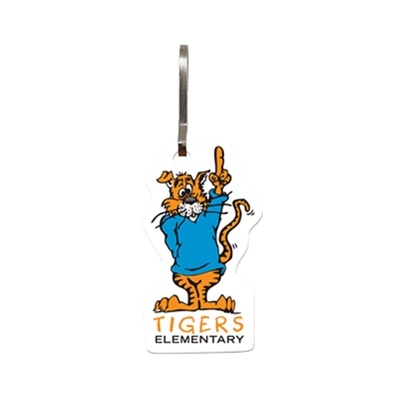 Vinyl Zipper Pull â€“ Tiger Shape | Custom Full Color USA Made