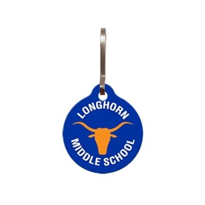 Full Color Circle Vinyl Zipper Pull | Promotional Custom Tag
