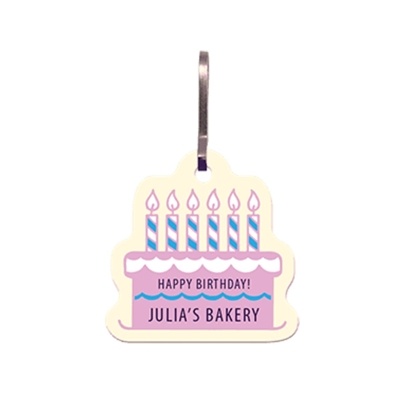Vinyl Zipper Pull | Birthday Cake Shape, Full Color Custom Design