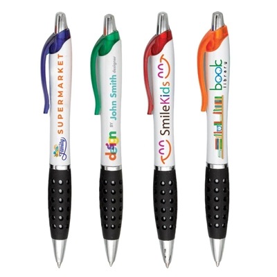 Full Color Unique Pen â€“ Hourglass Shaped with Rubber Grip I Customizable
