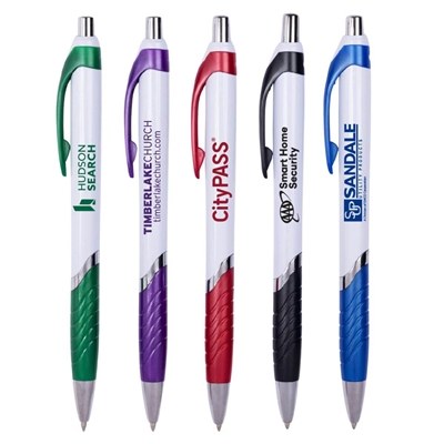 Tropical II Click Pen | Vibrant Colors, Rubber Grip & Chrome Trim, Ideal for Promotions