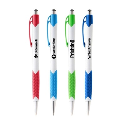 Island II Vibrant Textured Grip Retractable Pen - Stylish and Comfortable