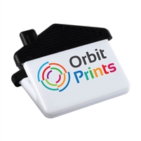 House Shaped Clip Magnet - Full Color Customization, White with Black Accents