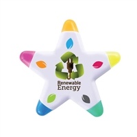 Star Shaped Highlighter | Full Color Custom Highlighter with 5 Color Tips