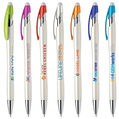 La Jolla Pearl Stylus Pen | Full Color Ink Jet Custom Imprint, Pearlized & Stylish
