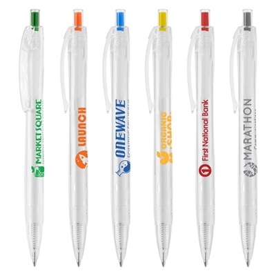 Aqua Clear RPET Recycled Plastic Pen | Sustainable Custom Ballpoint Pen