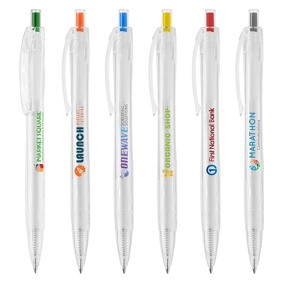 Aqua Clear RPET Recycled Plastic Pen | Eco-Conscious Promotional Pen with Custom Imprint