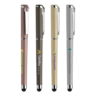 Islander Softy Metallic Stylus Gel Pen | Smooth Gel Ink & Stylus with Full Color Imprint