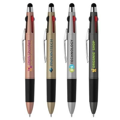 Quattro Softy Metallic Multi-Ink Stylus Pen | Stylish & Customizable Promotional