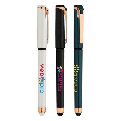Islander Pearl Rose Gold Stylus Gel Pen | Modern, Smooth Gel Ink & Full-Color Custom