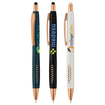 Avalon Pearl Rose Gold Stylus Pen | Customizable & Stylish Full Color Printing