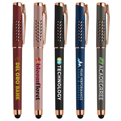 Hollywood Rose Gold Gel Pen with Stylus | Custom Full Color Branding