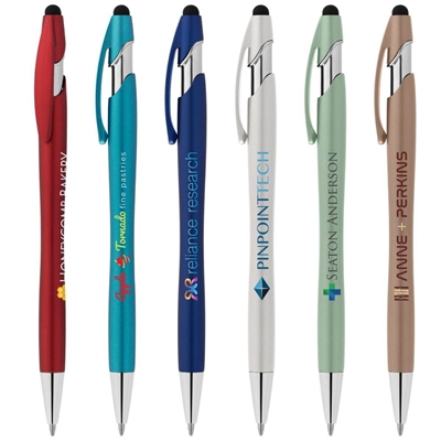 La Jolla Recycled Pen with Stylus & Anti-Fraud Ink | Eco-Friendly Full-Color Branding