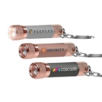 Chroma Softy Rose Gold Metallic LED Flashlight Keyring | Full Color Inkjet Custom Logo