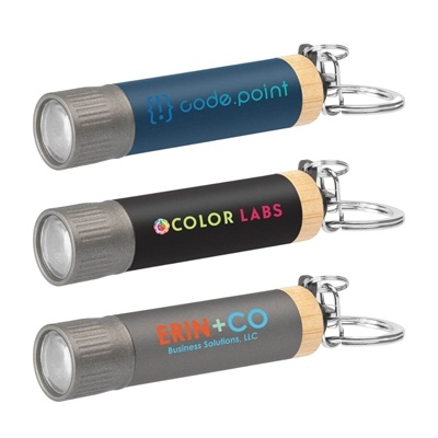 Reborn Recycled Aluminum Keychain Flashlight | Custom Promotional Full Color Inkjet
