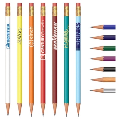 Custom Round Pencil | #2 Pencil with Pink Eraser for Education