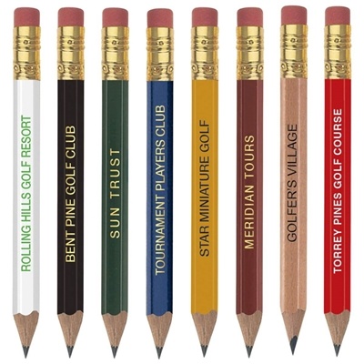 Golf Hex Pencil with Eraser | Custom Golf Resort Promotional Pencil