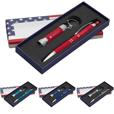 Phoenix & Chroma Softy American Flag Gift Set | Laser Engraved for Corporate & Holiday Promotions