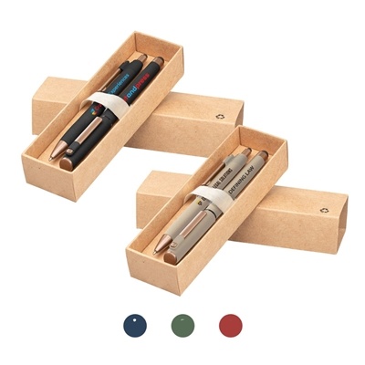 York Recycled Pen Gift Set | Full Color Inkjet | Bronze Trim Duo