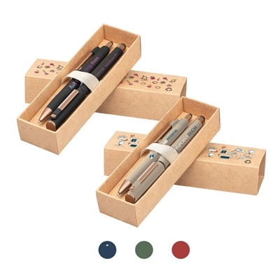 Reborn Pen & Flashlight Gift Set | Recycled | Bamboo | Full Color Branding