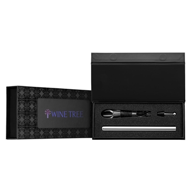 Neve Wine Chiller Gift Set | Recycled Stainless Steel | Full Color Branding