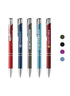 Tres-Chic Recycled Aluminum Metallic Chrome Trim Pen â€“ Full Color Ink Jet | Reusable Eco-Friendly Pen