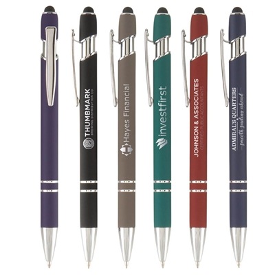 Ellipse Softy Pen with Stylus | Custom Laser Engraved Premium Promotional Pen