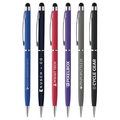 Minnelli Softy Stylus Pen | Custom Laser Engraved Soft-Touch Pen with Stylus