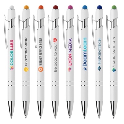 Ellipse Softy White Barrel Pen | Custom Full-Color Imprint with Ink Jet Technology