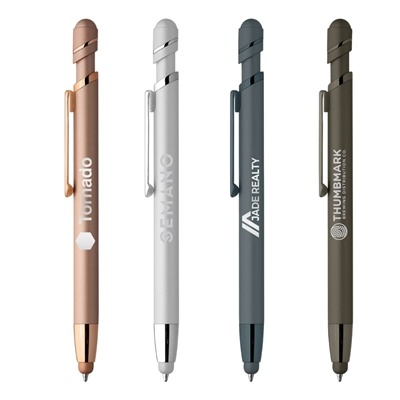 Atlantic Softy Monochrome Metallic Pen with Stylus | Personalized Laser Engraving