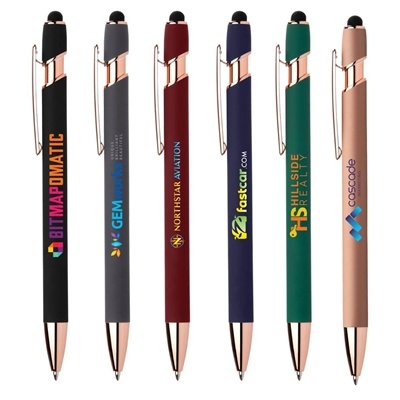 Ellipse Gel Softy Rose Gold Pen | Full-Color Custom Pen with Smooth Gel Ink