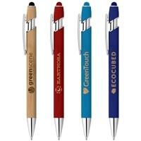 Ellipse Bamboo Pen with Stylus | Laser Engraved Eco Pen for Promotion