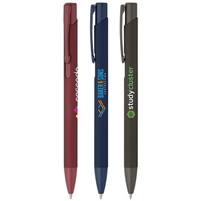 Crosby Softy Monochrome Pen | Soft-Touch Custom Pen with Full-Color Logo Imprint