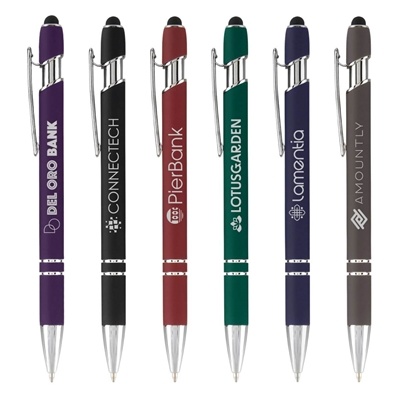 Ellipse Softy Gel Pen with Stylus | Custom Laser Engraving for Branding