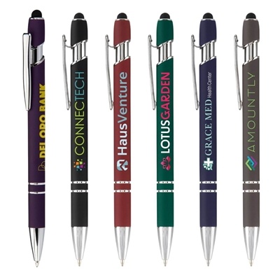 Ellipse Softy Gel Pen with Stylus | Custom Full-Color Imprint Pen with Gel Ink