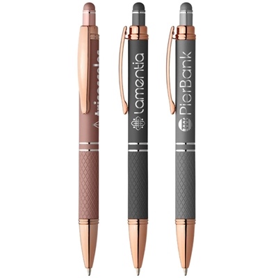 Phoenix Softy Rose Gold Gel Pen with Stylus | Luxury Custom Laser Engraving